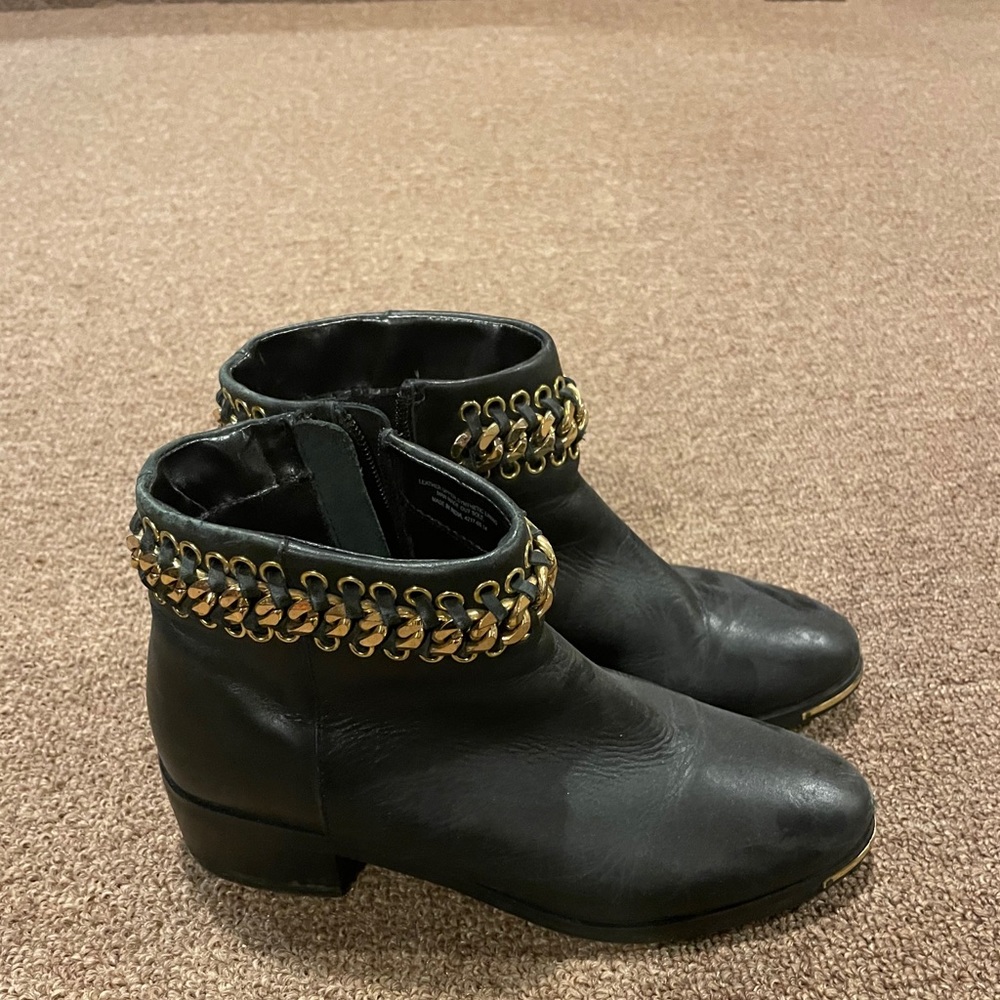 Kurt Geiger Black + Gold Booties